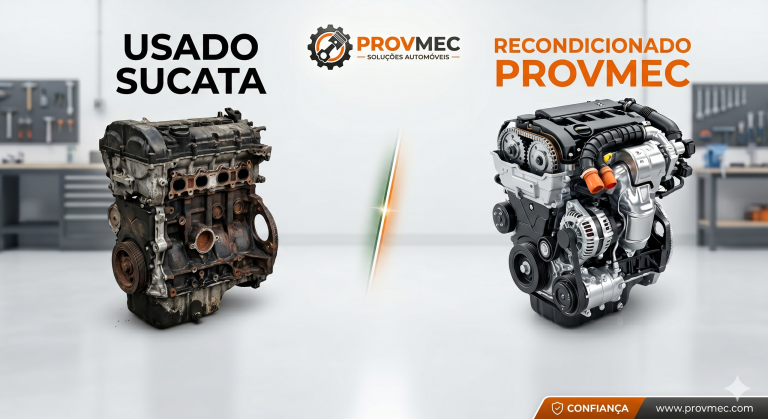 Comparação entre motor usado de sucata e motor recondicionado Provmec com garantia.